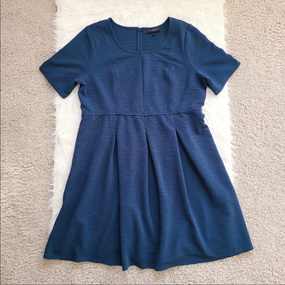 Lane Bryant blue pleated dress